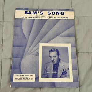 Sam's Song Happy Tune Vintage Sheet Music Bing Crosby  1950 Piano Vocals Guitar